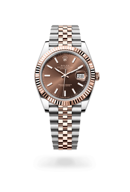 Role_x Datejust Two-Tone Rose Gold Brown Dial Watch