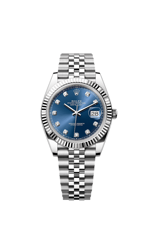 Role_x Datejust Silver Blue Diamond Dial Watch