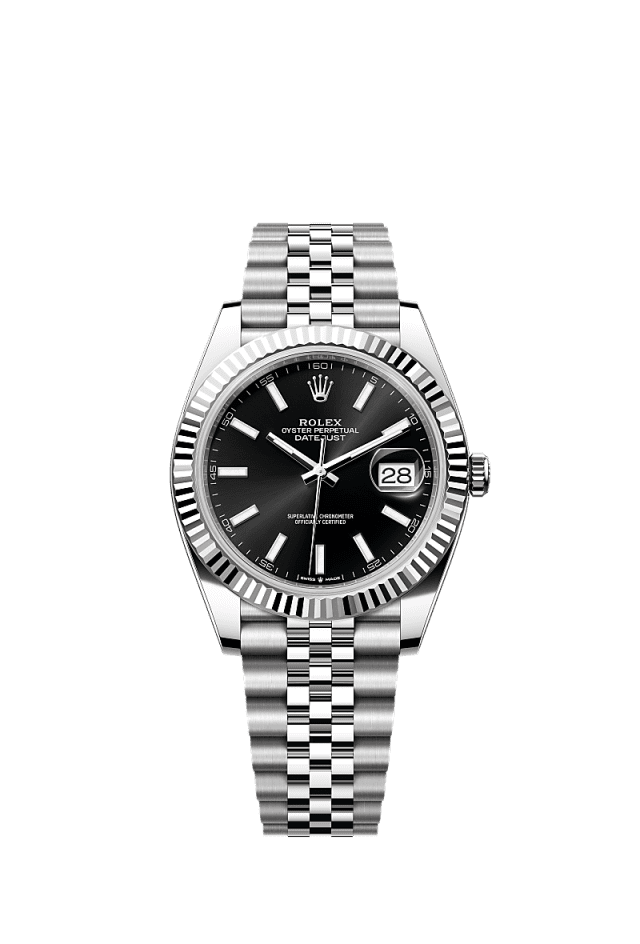 Role_x Datejust Silver Black Dial Watch