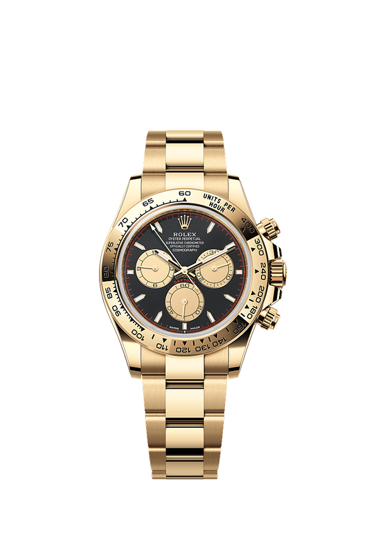 Role_x Daytona Black & Gold Chronograph Watch