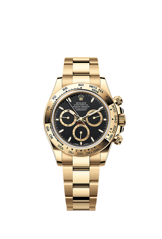 Role_x Daytona Black Dial Gold Chronograph Watch