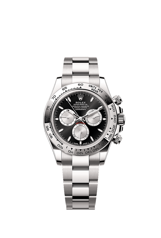 Role_x Daytona Black Dial Silver Chronograph Watch