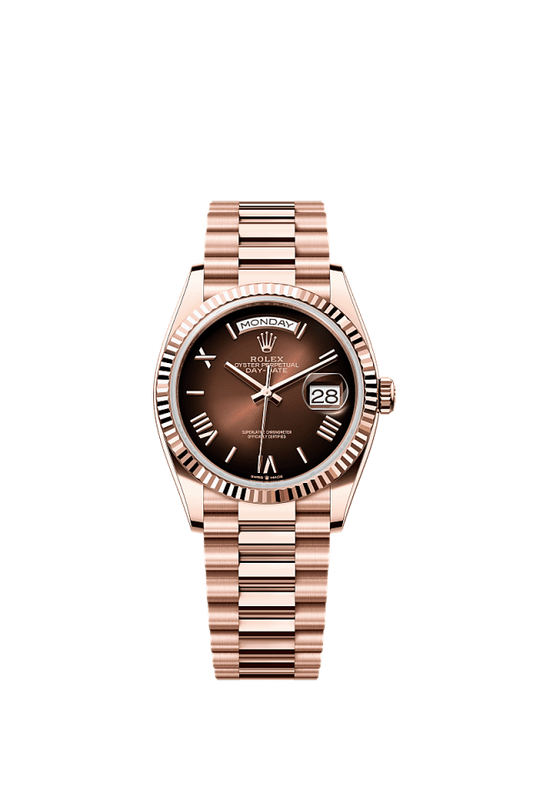 Role_x Rose Gold Brown Dial Watch