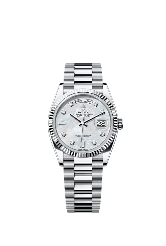 Role_x Silver White Diamond Dial Watch