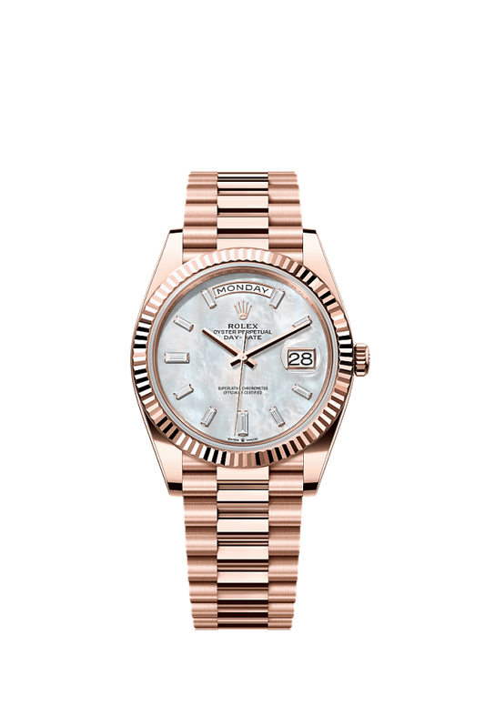 Role_x Rose Gold White Dial Watch